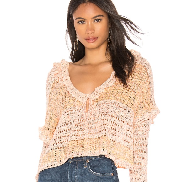 Free People Sweaters - NEW FREE PEOPLE Love Galore Sweater Ruffle Tie XS